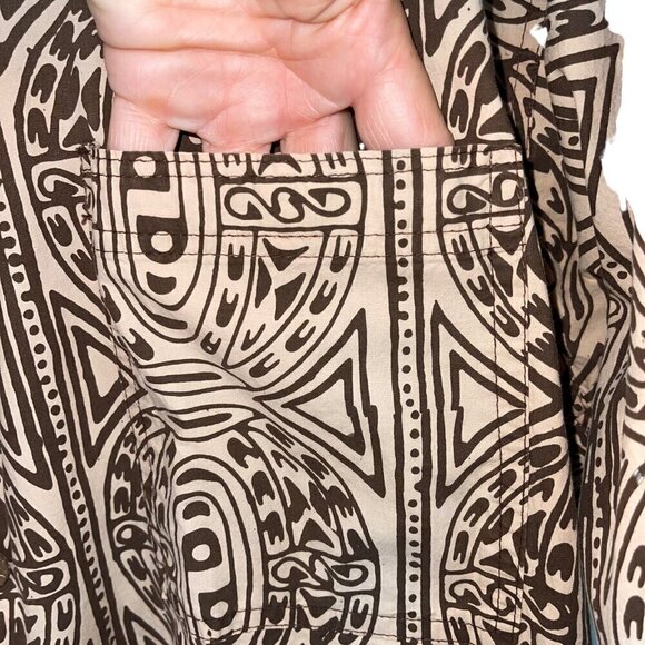 Noa Noa Mens Shirt Size L Brown Abstract Print Hawaiian Button Down Pure Cotton - Picture 7 of 9